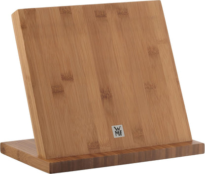 Knife Block Empty without Knife Flextec Insert, Bamboo Light, Bamboo Wood, High Performance Plastic, Suitable for up to 15 Kitchen Knives, Cromargan Stainless Steel