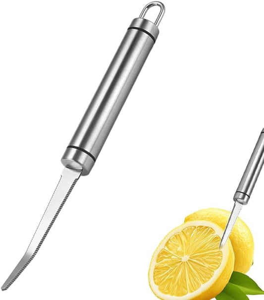 1PCS Grapefruit Knife Kiwi Fruit Silver Orange Peeler Tool Curved Grapefruit Peeler with Serrated Edge for Orange and Potato Peeler Vegetable Peeler Curved Carving Tool for Kiwi Mango Citrus Fruit
