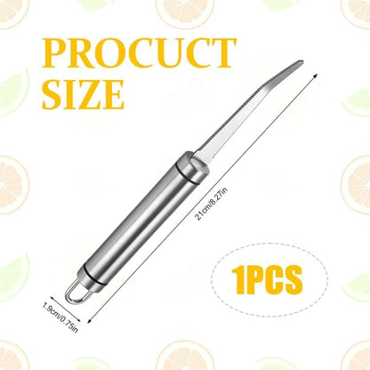 1PCS Grapefruit Knife Kiwi Fruit Silver Orange Peeler Tool Curved Grapefruit Peeler with Serrated Edge for Orange and Potato Peeler Vegetable Peeler Curved Carving Tool for Kiwi Mango Citrus Fruit