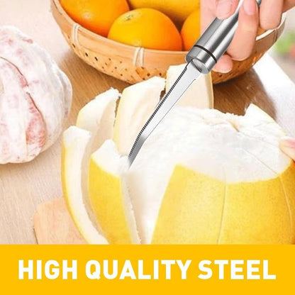 1PCS Grapefruit Knife Kiwi Fruit Silver Orange Peeler Tool Curved Grapefruit Peeler with Serrated Edge for Orange and Potato Peeler Vegetable Peeler Curved Carving Tool for Kiwi Mango Citrus Fruit