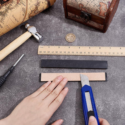 Rectangular Stropping Honing Strop Sharpener Cowhide Leather Strop Sharpening Stone Cowhide Leather Sharp Edges Strop Polishing Woodcarving Tools for Knife Sharpening Polish