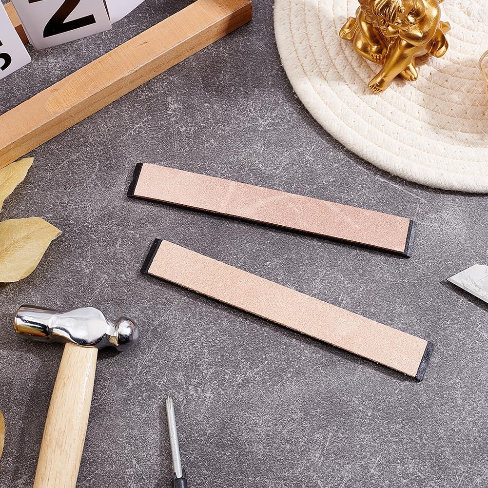 Rectangular Stropping Honing Strop Sharpener Cowhide Leather Strop Sharpening Stone Cowhide Leather Sharp Edges Strop Polishing Woodcarving Tools for Knife Sharpening Polish