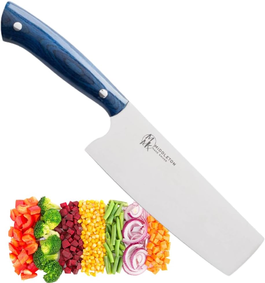 Echo 6 Inch Nakiri Knife, AEB-L USA Stainless, Walnut | Traditional Japanese 6inch vegetable blade delivers exceptional accuracy and speed when cutting greens or raw produce.