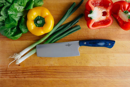 Echo 6 Inch Nakiri Knife, AEB-L USA Stainless, Walnut | Traditional Japanese 6inch vegetable blade delivers exceptional accuracy and speed when cutting greens or raw produce.