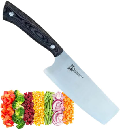 Echo 6 Inch Nakiri Knife, AEB-L USA Stainless, Walnut | Traditional Japanese 6inch vegetable blade delivers exceptional accuracy and speed when cutting greens or raw produce.