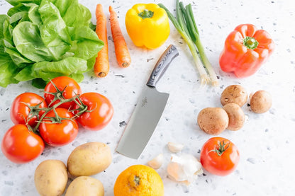 Echo 6 Inch Nakiri Knife, AEB-L USA Stainless, Walnut | Traditional Japanese 6inch vegetable blade delivers exceptional accuracy and speed when cutting greens or raw produce.