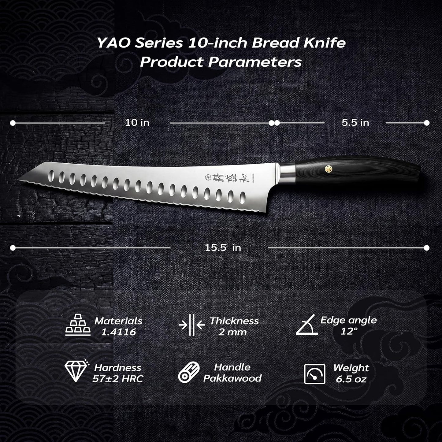 Bread Knife for Homemade Bread,Serrated Blade 8 in with Cover | Offset Handle, Outward-Curved Edge for Clean Even Slices, Slicer Cuts Sourdough, Bagels, Ham, Pineapple, Ideal Gift
