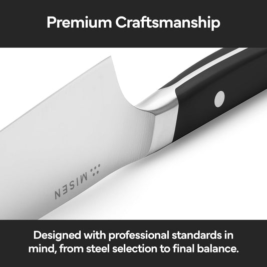 Japanese Santoku Chef Knife - 7.5 Inch High Carbon Stainless Steel - Classic Japanese Knife Design for Cutting, Slicing, and Chopping - Razor Sharp Japanese Style Kitchen Knife, Black