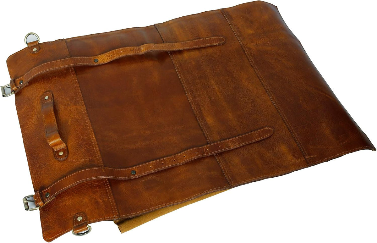 Personalized Leather Knife Roll Storage Bag | Elastic and Expandable 11 Pockets with Tool Pouch | Adjustable/Detachable Shoulder Strap | Travel-Friendly Chef Knife Case Roll
