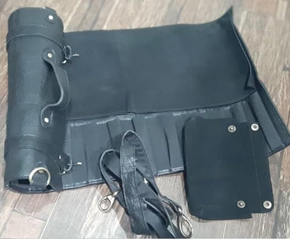 Personalized Leather Knife Roll Storage Bag | Elastic and Expandable 11 Pockets with Tool Pouch | Adjustable/Detachable Shoulder Strap | Travel-Friendly Chef Knife Case Roll