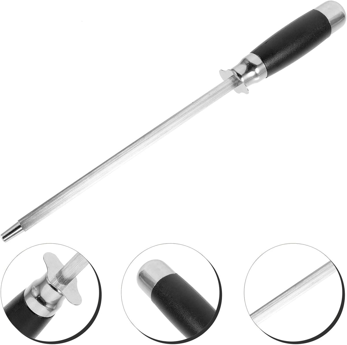 Kitchen Cutter Sharpening Rod Stainless Steel Protective Cap Sharpening Stick Sharpener for Home Chef Kitchen Knives Maintenance