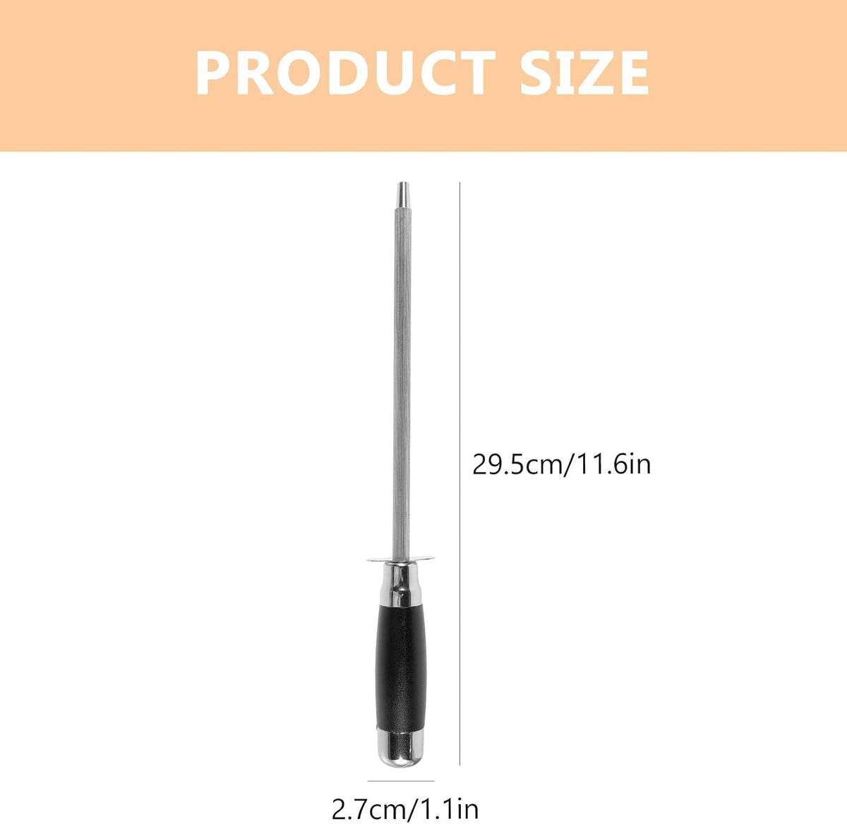 Kitchen Cutter Sharpening Rod Stainless Steel Protective Cap Sharpening Stick Sharpener for Home Chef Kitchen Knives Maintenance