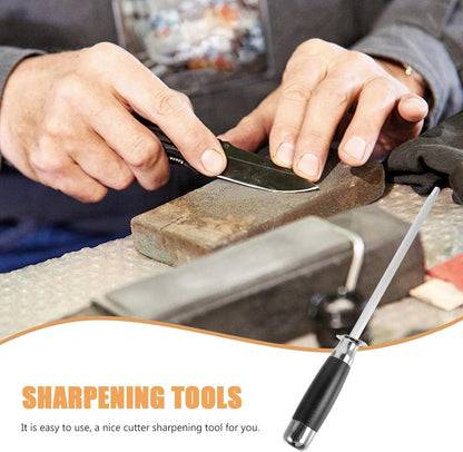 Kitchen Cutter Sharpening Rod Stainless Steel Protective Cap Sharpening Stick Sharpener for Home Chef Kitchen Knives Maintenance