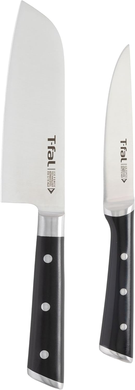 T-fal Ice Force German Stainless Steel Bread Knife 8 Inch, Long Lasting Sharpness, High Cutting Precision, Superior Durability, Ultra Sharp Blades, Cookware Kitchen Knife, Cook Kitchen Tool, Black