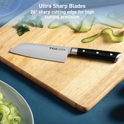 T-fal Ice Force German Stainless Steel Bread Knife 8 Inch, Long Lasting Sharpness, High Cutting Precision, Superior Durability, Ultra Sharp Blades, Cookware Kitchen Knife, Cook Kitchen Tool, Black