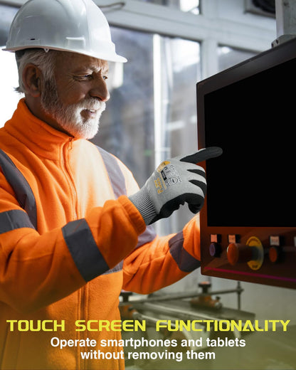 A9 Cut Resistant Work Gloves, 18 Gauge Ultra-light Foam Nitrile Coated Touchscreen ANSI A3 A4 A6 A9 Cutting Glove