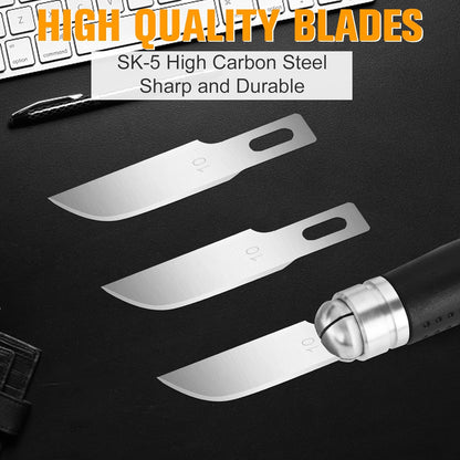 100 Pack Exacto Blades #10, Craft Knife Blades with Storage Box | High-carbon #10 edges handle carving and curved cuts, hobby knife blades store neatly, and craft blades fit standard handles