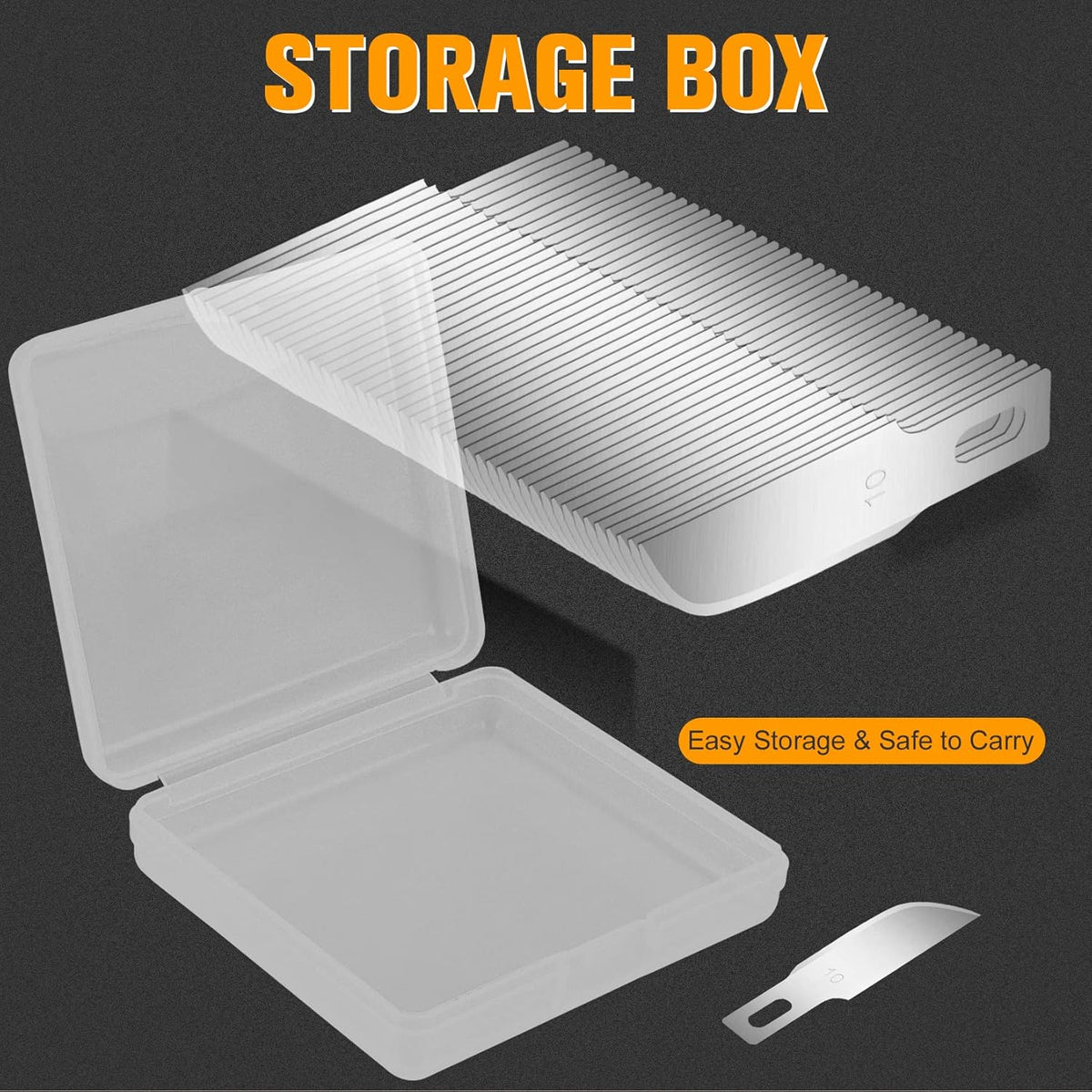 100 Pack Exacto Blades #10, Craft Knife Blades with Storage Box | High-carbon #10 edges handle carving and curved cuts, hobby knife blades store neatly, and craft blades fit standard handles