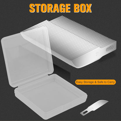 100 Pack Exacto Blades #10, Craft Knife Blades with Storage Box | High-carbon #10 edges handle carving and curved cuts, hobby knife blades store neatly, and craft blades fit standard handles