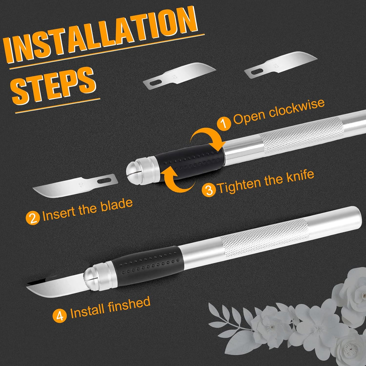 100 Pack Exacto Blades #10, Craft Knife Blades with Storage Box | High-carbon #10 edges handle carving and curved cuts, hobby knife blades store neatly, and craft blades fit standard handles