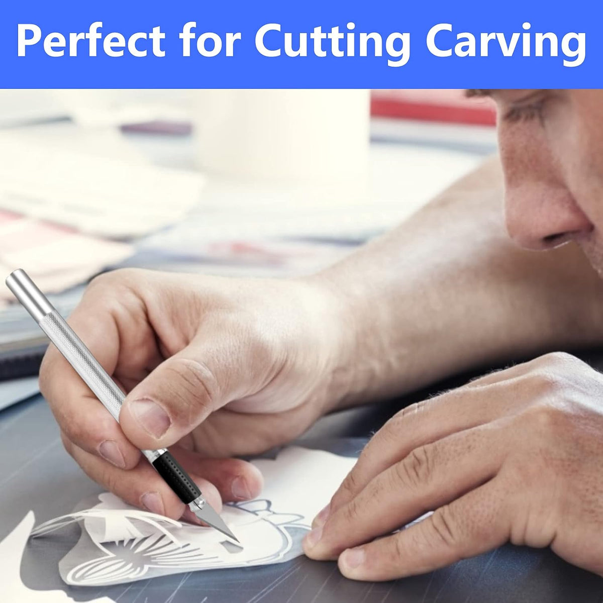 100 Pack Exacto Blades #10, Craft Knife Blades with Storage Box | High-carbon #10 edges handle carving and curved cuts, hobby knife blades store neatly, and craft blades fit standard handles