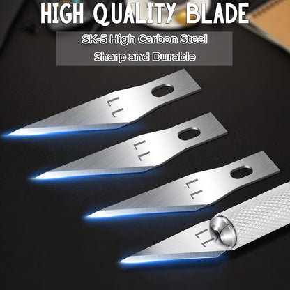 100 Pack Exacto Blades #10, Craft Knife Blades with Storage Box | High-carbon #10 edges handle carving and curved cuts, hobby knife blades store neatly, and craft blades fit standard handles