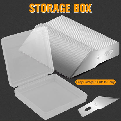 100 Pack Exacto Blades #10, Craft Knife Blades with Storage Box | High-carbon #10 edges handle carving and curved cuts, hobby knife blades store neatly, and craft blades fit standard handles