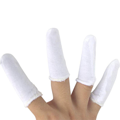 100 Pieces Finger Cots Cotton Finger Guards Elastic Fabric Finger Gloves Finger Protection