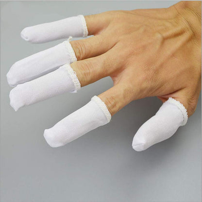 100 Pieces Finger Cots Cotton Finger Guards Elastic Fabric Finger Gloves Finger Protection