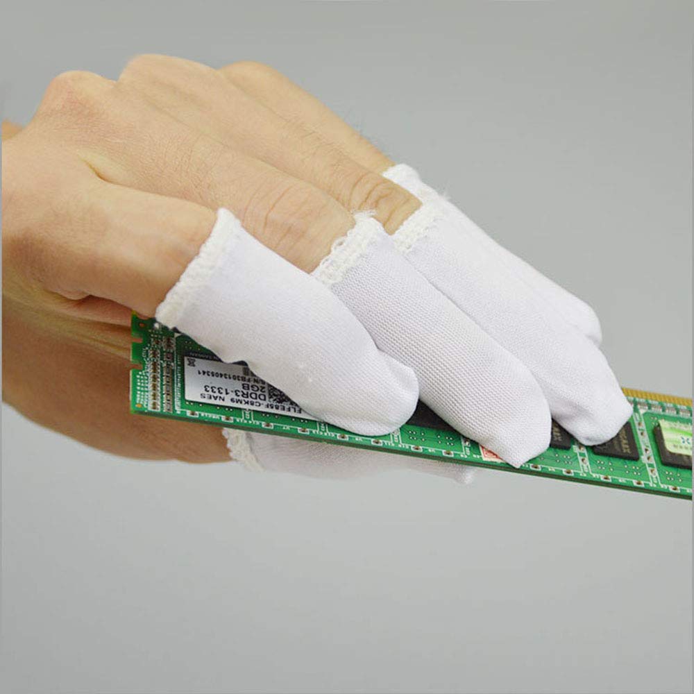 100 Pieces Finger Cots Cotton Finger Guards Elastic Fabric Finger Gloves Finger Protection
