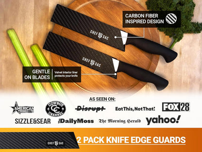 Knife Edge Guards, Universal Knife Sheath Covers, Professional Kitchen Chef Knife Protector Set, Blade Guard, BPA-Free ABS Plastic, Non-Scratch Felt Lining (10-Pack)