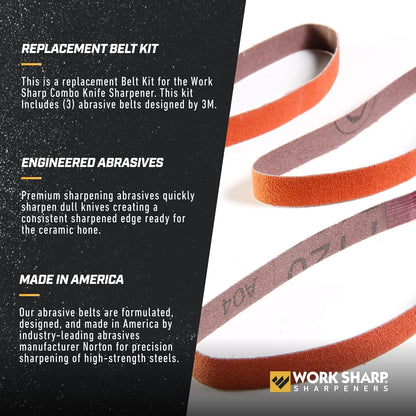 Official Work Sharp Combo Knife Sharpener Replacement Belt Kit