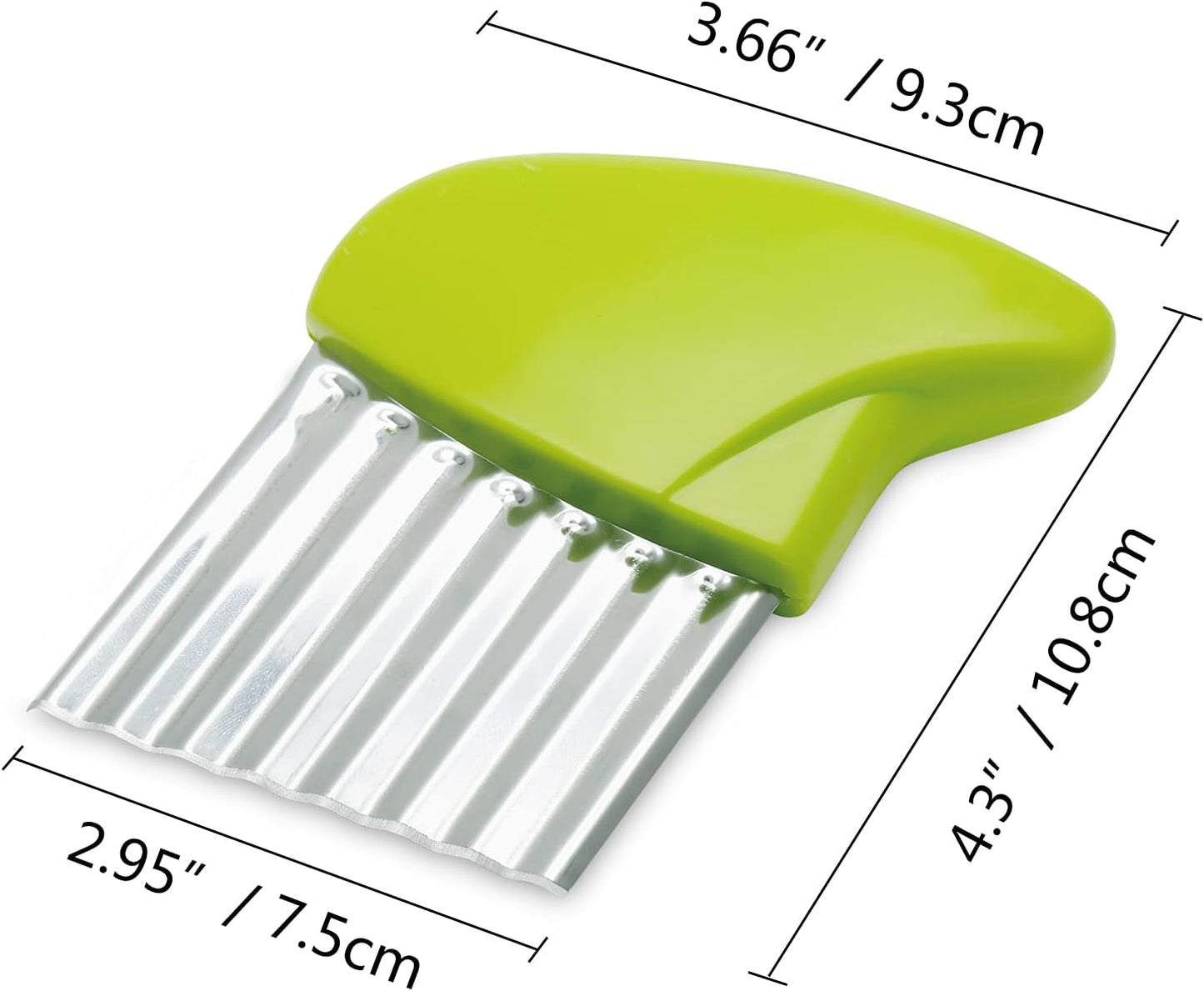 Stainless Steel Potato Crinkle Cutter Knife Set | 1 Fork Slicing Helper, 3 Carrot Wavy Knife, French Fry Slicer, Vegetable Wavy Chopper