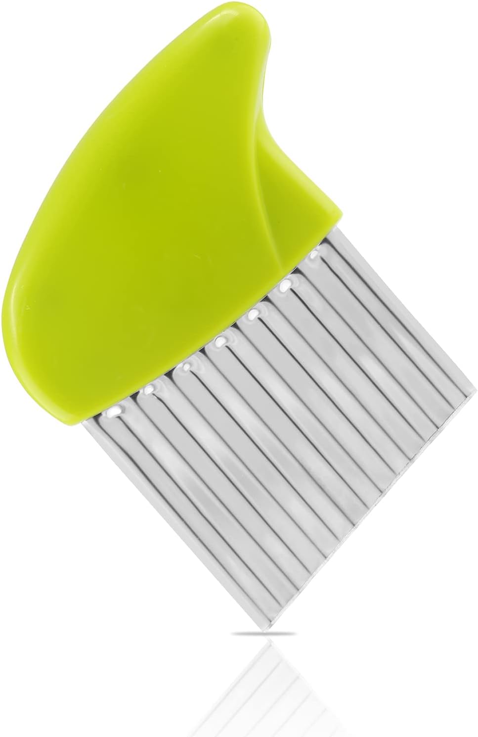 Stainless Steel Potato Crinkle Cutter Knife Set | 1 Fork Slicing Helper, 3 Carrot Wavy Knife, French Fry Slicer, Vegetable Wavy Chopper