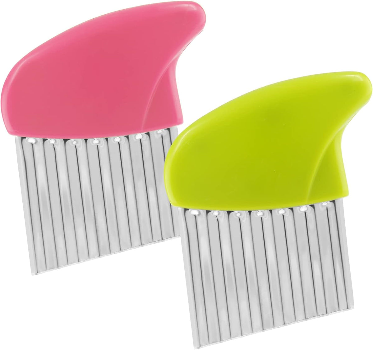 Stainless Steel Potato Crinkle Cutter Knife Set | 1 Fork Slicing Helper, 3 Carrot Wavy Knife, French Fry Slicer, Vegetable Wavy Chopper