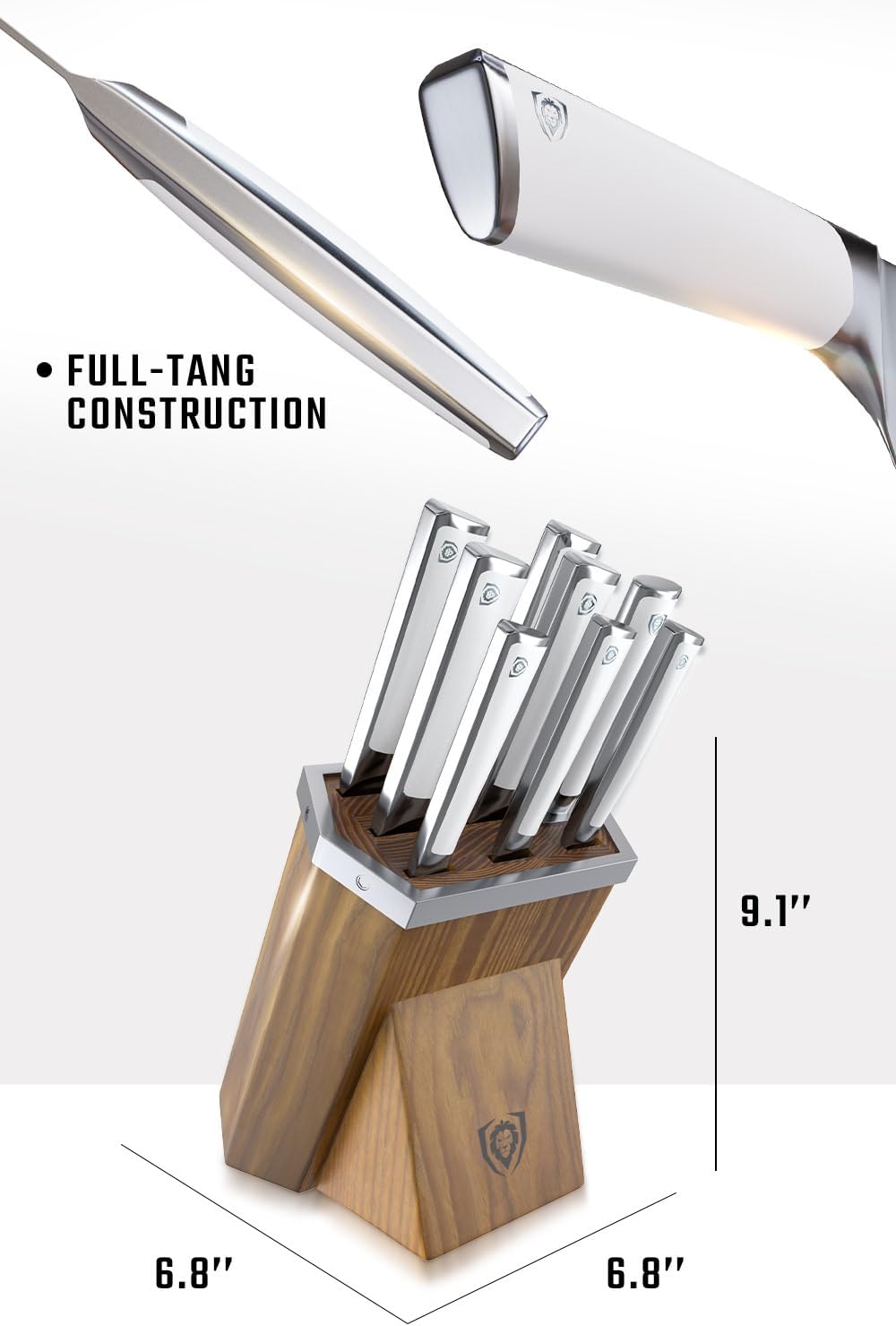 24-Piece Knife Block Set — Forged German Steel (9–11° Hand-Sharpened Edge), Kiritsuke, Carving, Steak Knives — Vanquish Series For Serious Entertainers, Dinner Parties & Holiday Kitchens