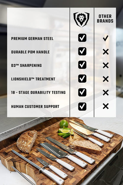 24-Piece Knife Block Set — Forged German Steel (9–11° Hand-Sharpened Edge), Kiritsuke, Carving, Steak Knives — Vanquish Series For Serious Entertainers, Dinner Parties & Holiday Kitchens