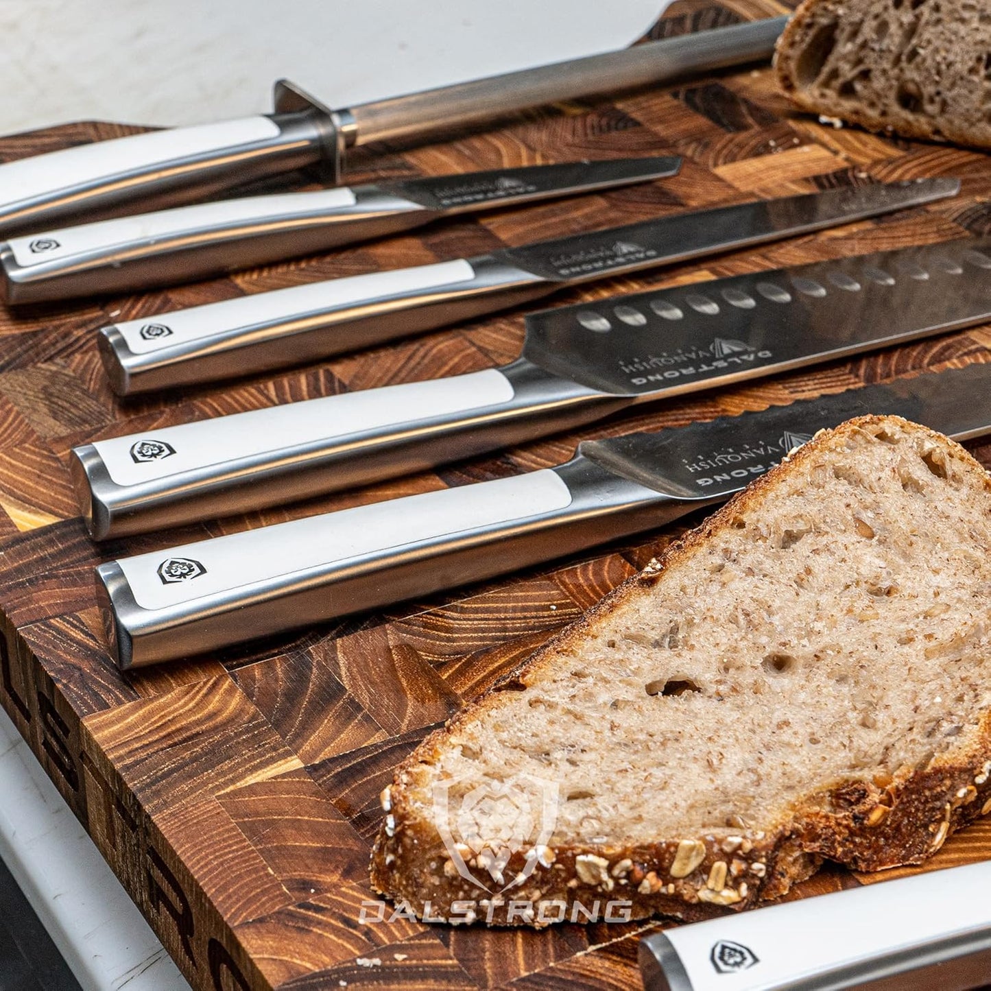 24-Piece Knife Block Set — Forged German Steel (9–11° Hand-Sharpened Edge), Kiritsuke, Carving, Steak Knives — Vanquish Series For Serious Entertainers, Dinner Parties & Holiday Kitchens