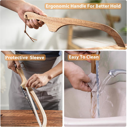 10 Pcs Bread Knife Set, Sourdough Bread Slicer for Homemade Bread, 15.6inch Bread Bow Knife, Fiddle Bow Design Easy to Cutting, Used for Homemade Bread, Bagels, Baguettes