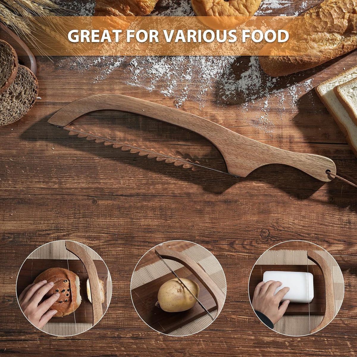 10 Pcs Bread Knife Set, Sourdough Bread Slicer for Homemade Bread, 15.6inch Bread Bow Knife, Fiddle Bow Design Easy to Cutting, Used for Homemade Bread, Bagels, Baguettes