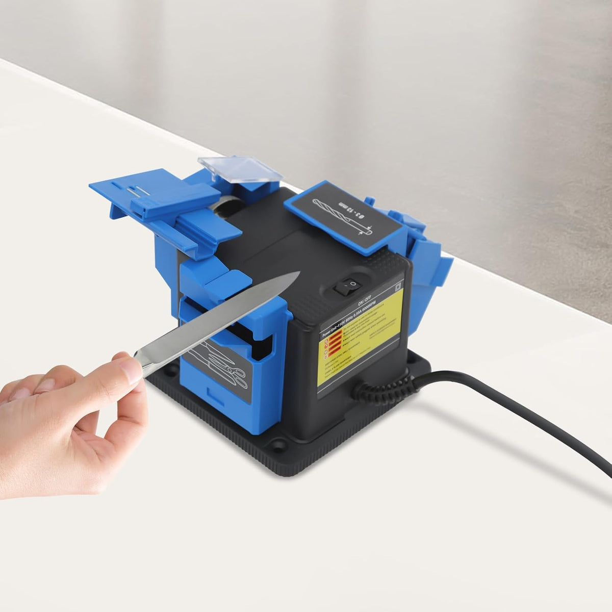 Electric Drill Bit Sharpener 110V Multifunction Electric Sharpening Machine,Knife, Chisel,Scissor Sharpening Tool Applicable Drill Sizes 3mm-13mm/0.12-0.51inch Multitask Sharpening Machine