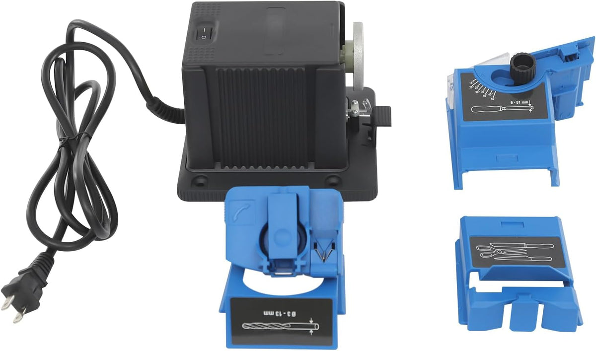Electric Drill Bit Sharpener 110V Multifunction Electric Sharpening Machine,Knife, Chisel,Scissor Sharpening Tool Applicable Drill Sizes 3mm-13mm/0.12-0.51inch Multitask Sharpening Machine