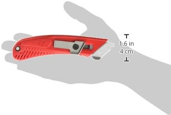 S4SL (New E21204-2) Self-Retracting Safety Cutter Fixed Metal Guard for Damage Protection, Retractable Utility Knife with Bladeless Tape Splitter, for Warehouse & In-Store Cutting