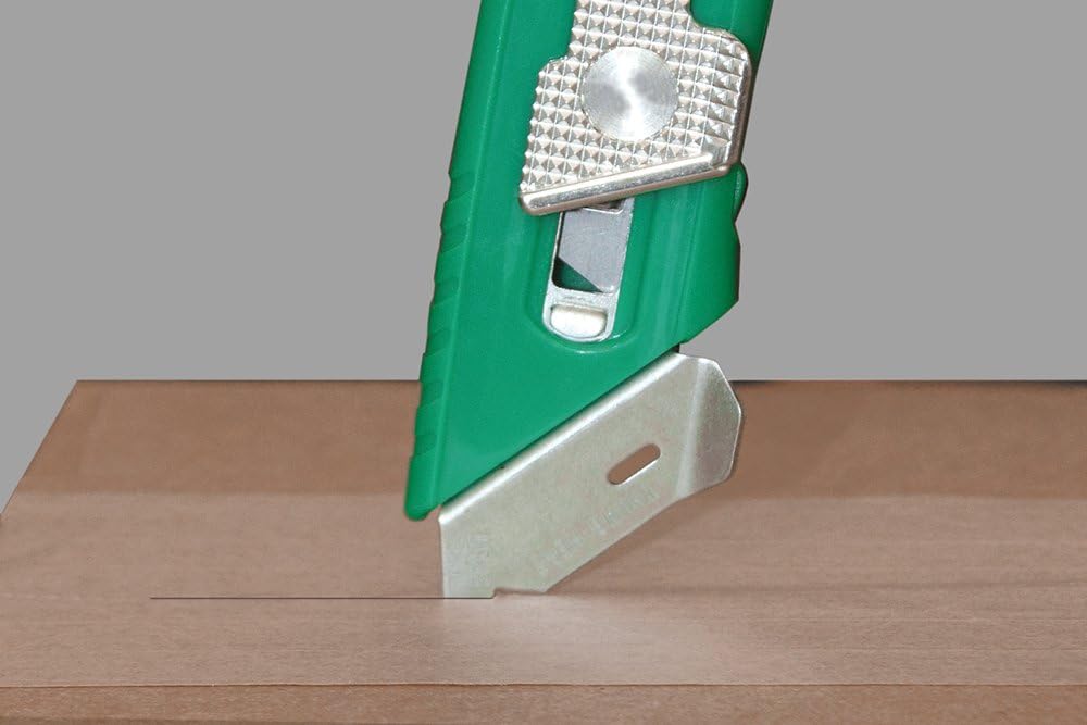 S4SL (New E21204-2) Self-Retracting Safety Cutter Fixed Metal Guard for Damage Protection, Retractable Utility Knife with Bladeless Tape Splitter, for Warehouse & In-Store Cutting