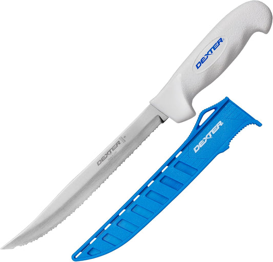 SOFGRIP 8" Tiger Edge Scalloped Knife with Edge Guard | Tiger edge scalloped American stainless blade for tough cuts. Corrosion resistant, soft non-slip grip, edge guard included.