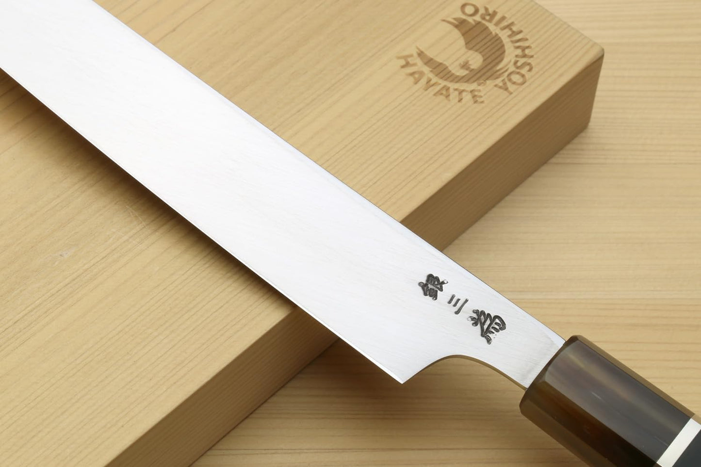 Yoshihiro Ginsan Mirror Polished Stain Resistant Steel Yanagi Kiritsuke Sushi Sashimi Japanese Knife (10.5"(270mm), Triple Ring Ebony Handle)