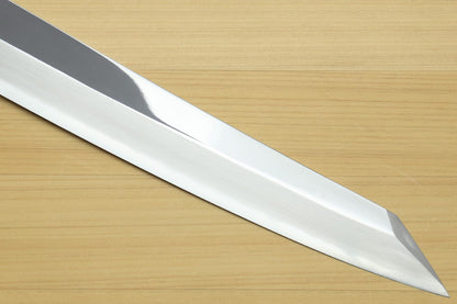 Yoshihiro Ginsan Mirror Polished Stain Resistant Steel Yanagi Kiritsuke Sushi Sashimi Japanese Knife (10.5"(270mm), Triple Ring Ebony Handle)