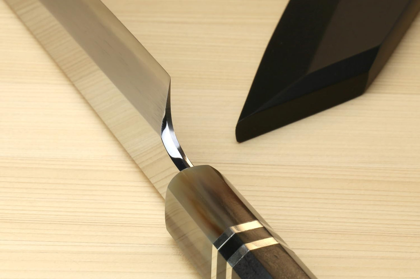 Yoshihiro Ginsan Mirror Polished Stain Resistant Steel Yanagi Kiritsuke Sushi Sashimi Japanese Knife (10.5"(270mm), Triple Ring Ebony Handle)