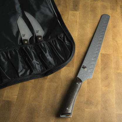 Kanso 4 Piece BBQ Set | Includes 5" Asian Multi-Prep, 6" Boning & Fillet, 12" Brisket Knife & Roll, AUS10A Stainless Steel Blades, Tagayasan Handle