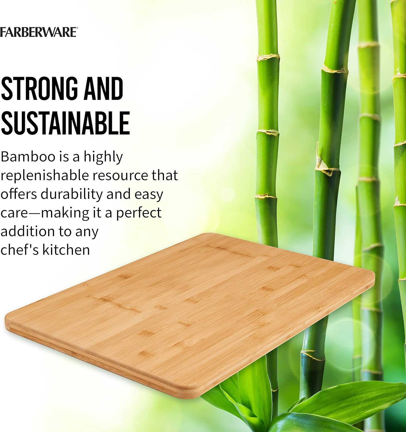 Extra-Large Wood Cutting Board, Reversible Chopping Board for Kitchen Meal Prep and Serving, Charcuterie Board, 14.17-Inch x 20.08-Inch, Bamboo